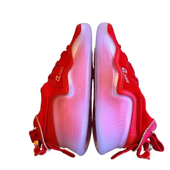 Christian Louboutin Arpoador Red Suede Drawstring Sock Sneakers Men’s EU 43US 10 - Picture 11 of 14